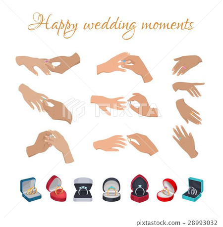 Happy Wedding Moments Rings on Fingers Collection 28993032