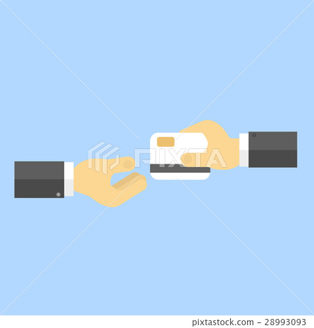 Businessman gives a bank card. 28993093