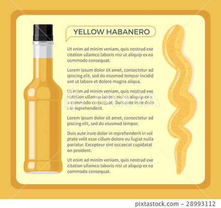 Yellow Habanero Spicy Sauce in Transparent Bottle 28993112