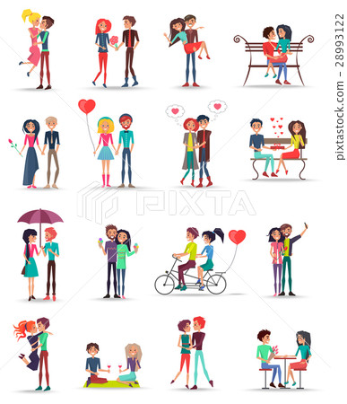 Dating of Couples in Love Collection on White Dating of Couples in Love Collection on White 28993122