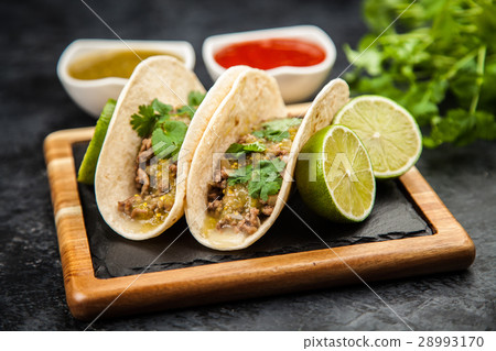 Mexican tacos with beef Mexican tacos with beef 28993170