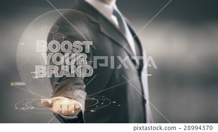 Boost Your Brand Businessman Holding in Hand New Boost Your Brand Businessman Holding in Hand New 28994370