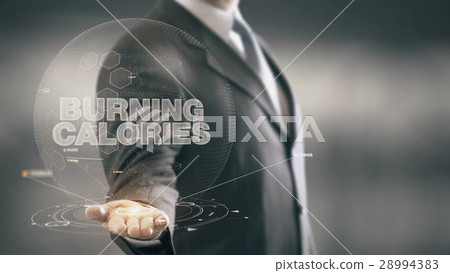 Burning Calories Businessman Holding in Hand New 28994383