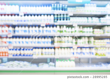 Defocused blur of supermarket shelves 28995285