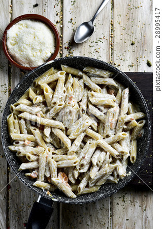 penne with salmon, cream and cheese penne with salmon, cream and cheese 28995417