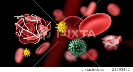 Virus, blood clot and thrombosis medical 3d 28995432