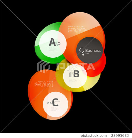 Glossy glass circle banner design template 28995683