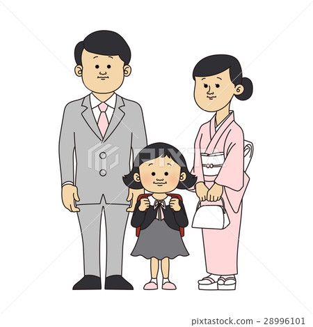 School entrance ceremony image Parents and girls (elementary school students) 28996101