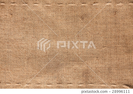 The two horizontal stitching on the burlap The two horizontal stitching on the burlap 28996111