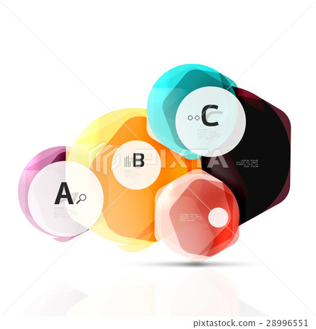 Glass glossy shiny hexagon web elements 28996551