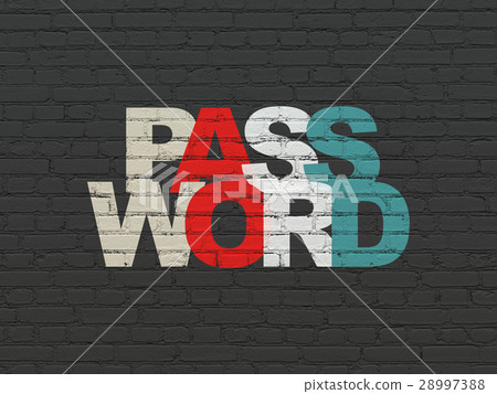 Privacy concept: Password on wall background Privacy concept: Password on wall background 28997388