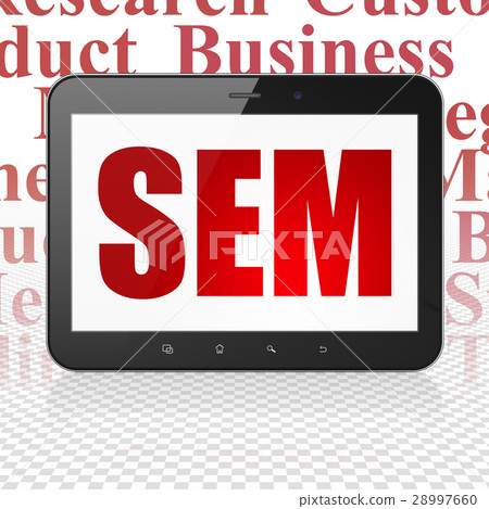 Advertising concept: Tablet Computer with SEM on 28997660
