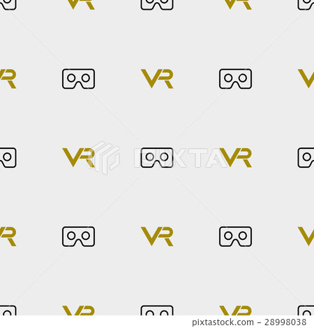Seamless Vector Pattern With VR Logos - Stock Illustration [28998038 ...