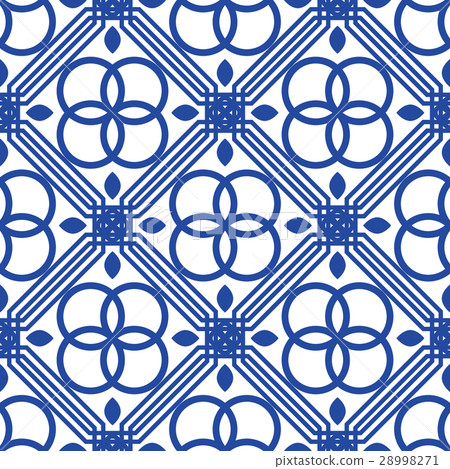 Blue and white mediterranean seamless tile pattern Blue and white mediterranean seamless tile pattern 28998271