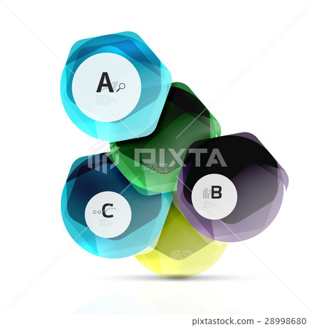 Geometrical hexagon aqua elements 28998680