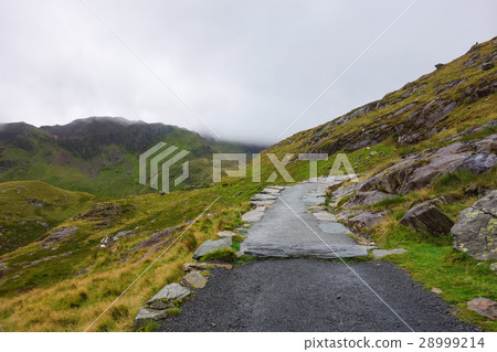 Walking path in Snowdonia National Park, Wales 28999214