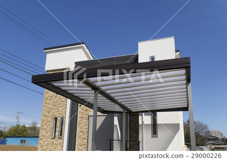 Housing facility car port image roof Acrylic polycarbonate entrance roof combined use type 29000226