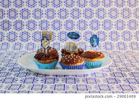 Jewish holiday Hanukkah cupcakes decorated Jewish holiday Hanukkah cupcakes decorated 29001489