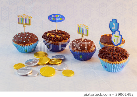 Jewish holiday Hanukkah cupcakes decorated Jewish holiday Hanukkah cupcakes decorated 29001492