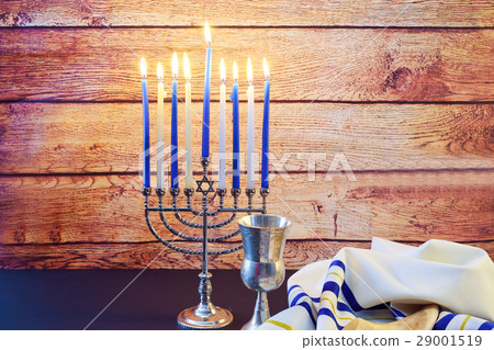 Jewish Holiday Hanukkah background with menorah Jewish Holiday Hanukkah background with menorah 29001519