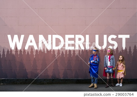 Wanderlust word on nature background with trees 29003764