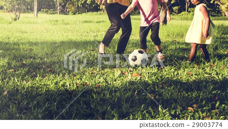 Family Mother Daughter Playing Football Sport 29003774