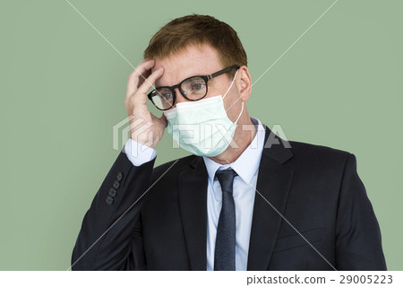 Businessman Unwell Face Mask Concept 29005223