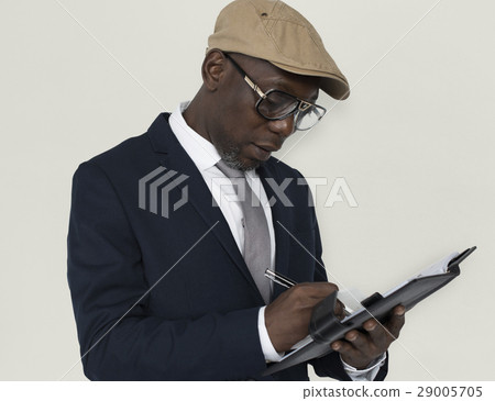 African Descent Man Notebook Concept African Descent Man Notebook Concept 29005705