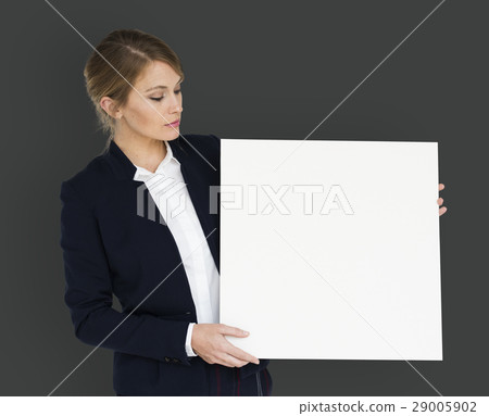 Caucasian Business Woman Holding Paper Caucasian Business Woman Holding Paper 29005902