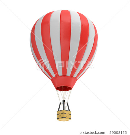 3d rendering of a red and white hot air balloon 3d rendering of a red and white hot air balloon 29008153