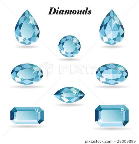 Diamonds set isolated objects 29009899
