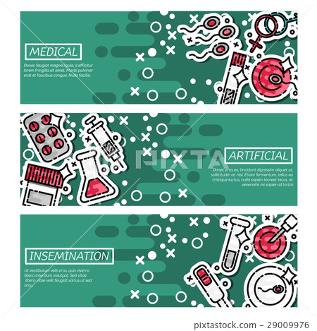 Set of Horizontal Banners Artificial insemination Set of Horizontal Banners Artificial insemination 29009976