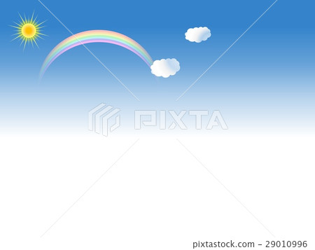 藍天,彩虹,太陽和雲彩,背景材料例證 藍天,彩虹,太陽和雲彩,背景材料例證 29010996