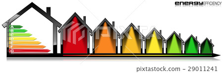 Energy Efficiency - Symbol in the Shape of Houses 29011241