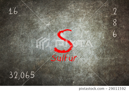 Isolated blackboard with periodic table, Sulfur 29011592
