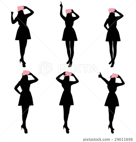 silhouette of woman silhouette of woman 29011698