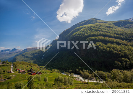 Deep valley near the port of Flam in Norway Deep valley near the port of Flam in Norway 29011881
