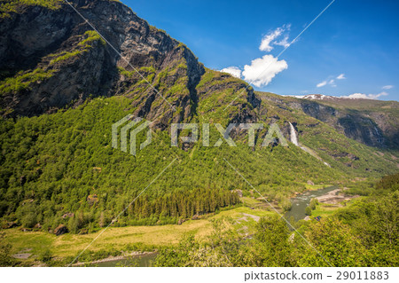 Waterfall near the Flam village in Norway 29011883