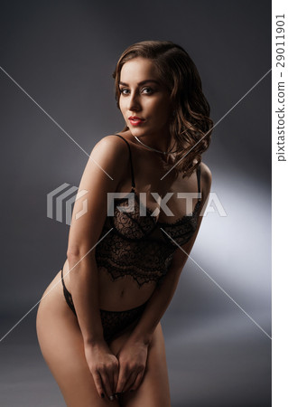 Gorgeous blonde in black lace inderwear Gorgeous blonde in black lace inderwear 29011901