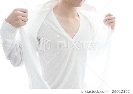 男人穿著襯衫·白背 29012302