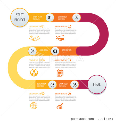 Infographic timeline template business arrows. 29012464