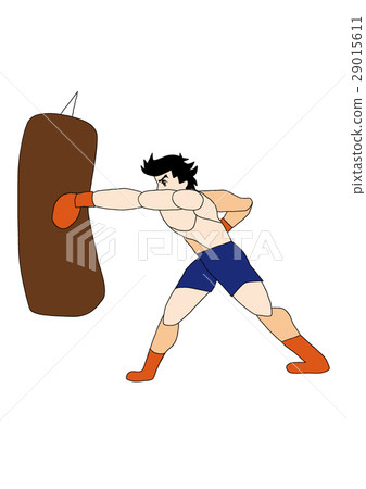 Boxer hitting sandbag 29015611
