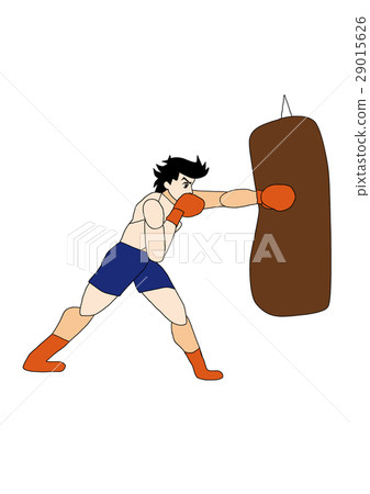 Boxer hitting sandbag Boxer hitting sandbag 29015626