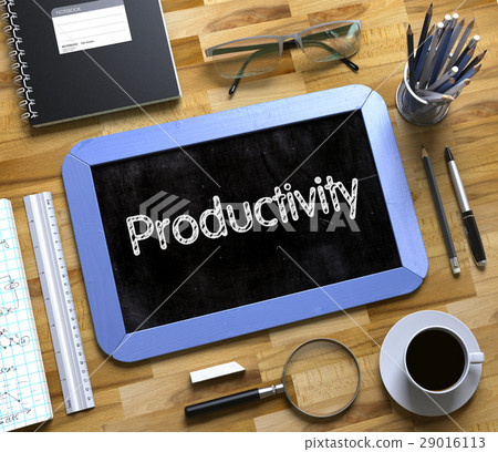 Small Chalkboard with Productivity. 3D. 29016113