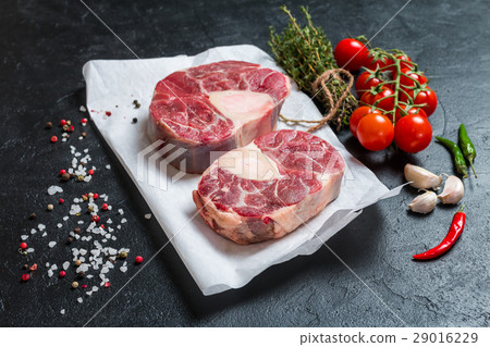 Raw veal shank slices meat 29016229