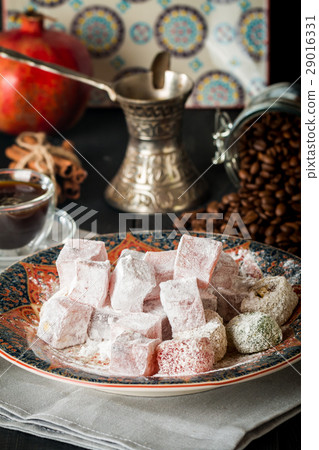 Cup of coffee with turkish delight  29016331