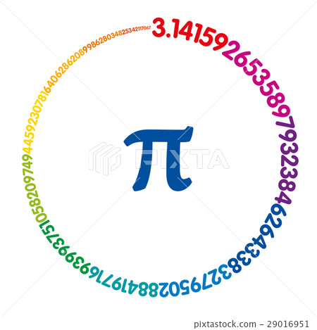 Hundred digits of number Pi forming a rainbow colo 29016951