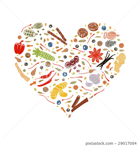 Floral heart made of spices 29017084