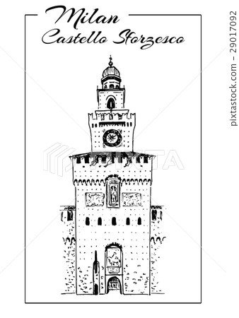 Sforza Castle or Castello. Sforzesco sketch 29017092