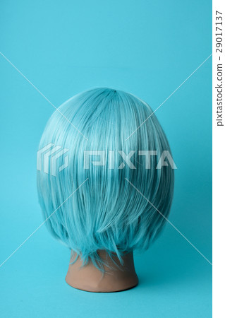 blue wig in a mannequin head blue wig in a mannequin head 29017137